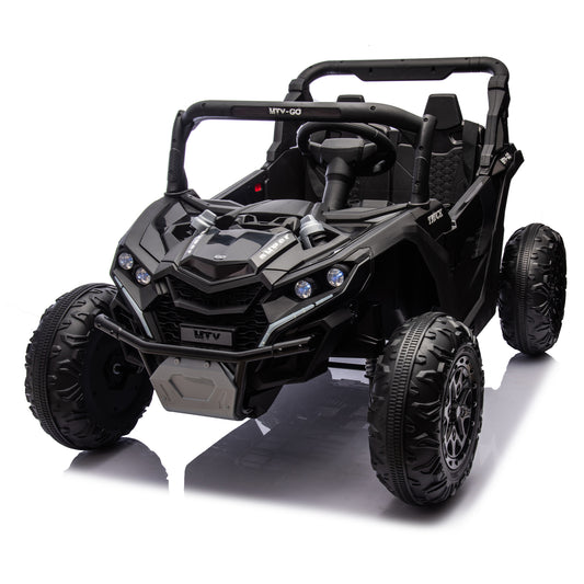 24V Two-Seater Kids Ride On UTV W/Parents Remote Control,Four-Wheel Suspension,Slow Start,Large wheel design,Anti-collision bar,Storage space,Music,USB,Bluetooth,Volume control,LED lights for Kids 3+. Giga Kids Toys EHubDirect.com™ Giga https://www.cyberehub.com