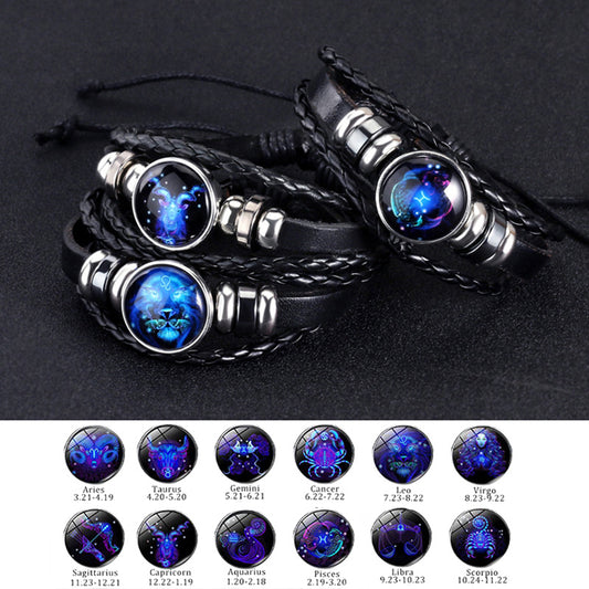 12 Constellations Luminous Bracelet Fashion Nightlight Punk Style Starry Sky Bracelet For Men Women Children Jewelry Jewelry NEW USA EHub Direct CJ https://www.cyberehub.com